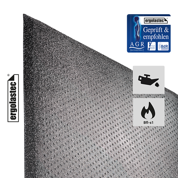 Le tapis de poste de travail pour les postes de travail glissants - avec le Label de qualité AGR.